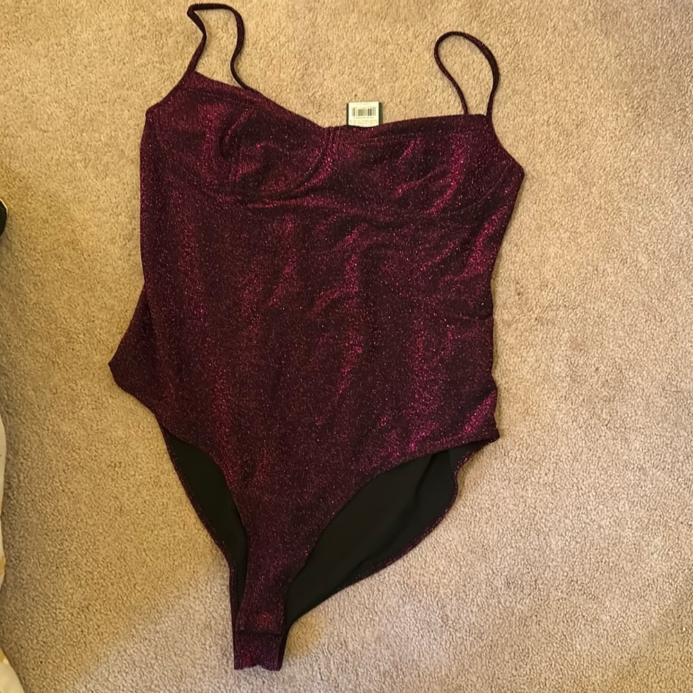 Wild fable xxl dark pink sparkly body suit NWT